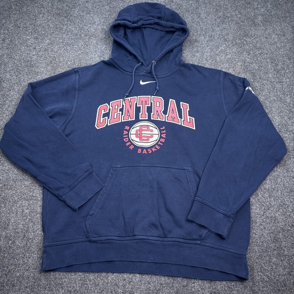 Nike Center Swoosh Check Hoodie Adult Size Medium Raiders Basketball Sweatshirt‎ - Picture 3 of 13